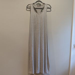 Finn‎ & Clover Gray and White Striped Tank Maxi Dress Small